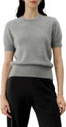 Lilysilk Brushed Cashmere Short-Sleeve Sweater