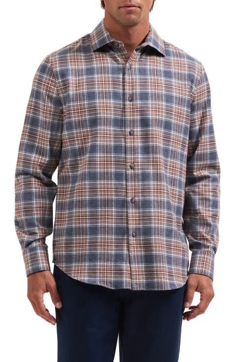 Axel Shaped Fit Plaid Button-Up Shirt