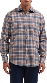 Bugatchi Axel Shaped Fit Plaid Button-Up Shirt