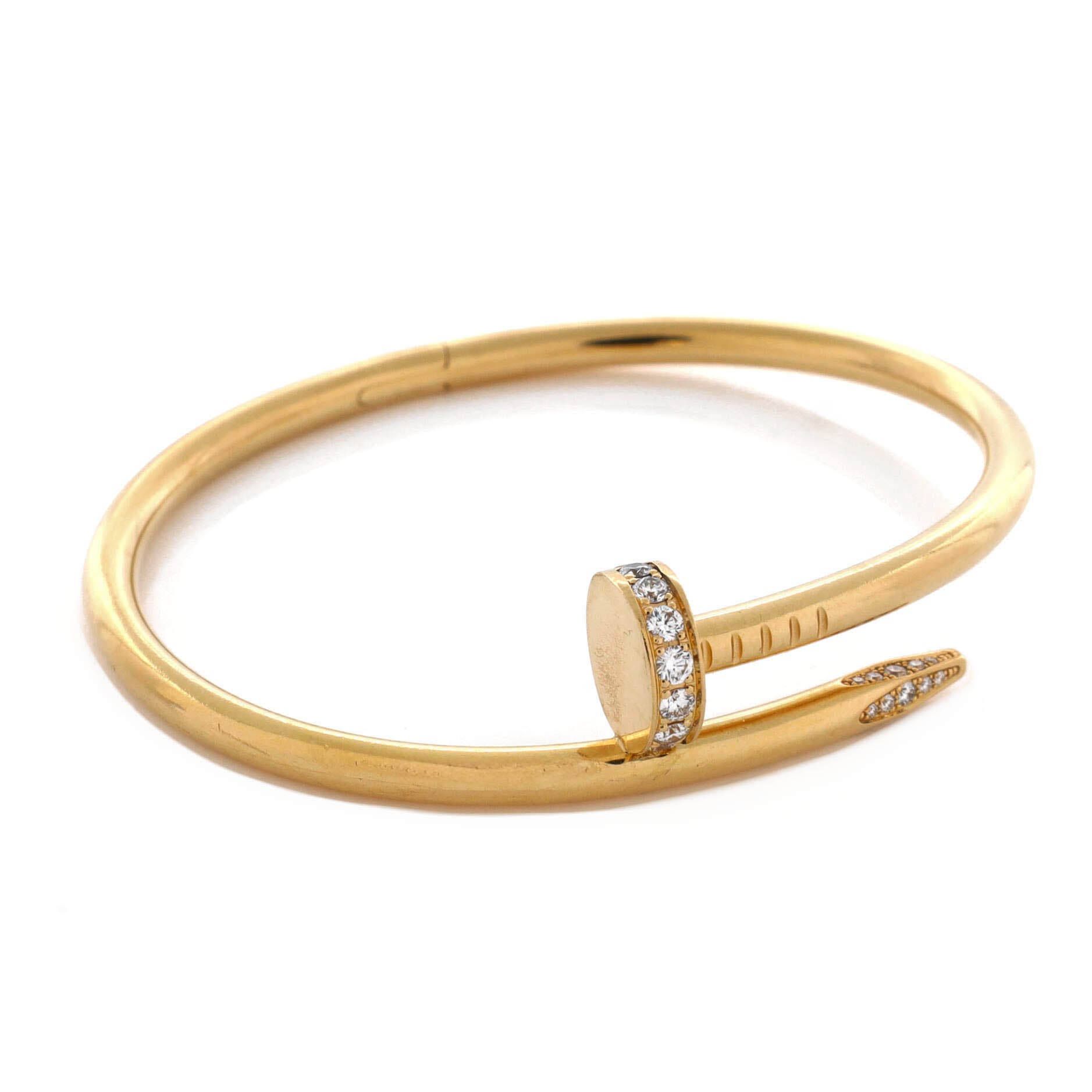 Juste un Clou Bracelet 18K Yellow Gold with Diamonds Classic, Alternate, color, Metallic Gold