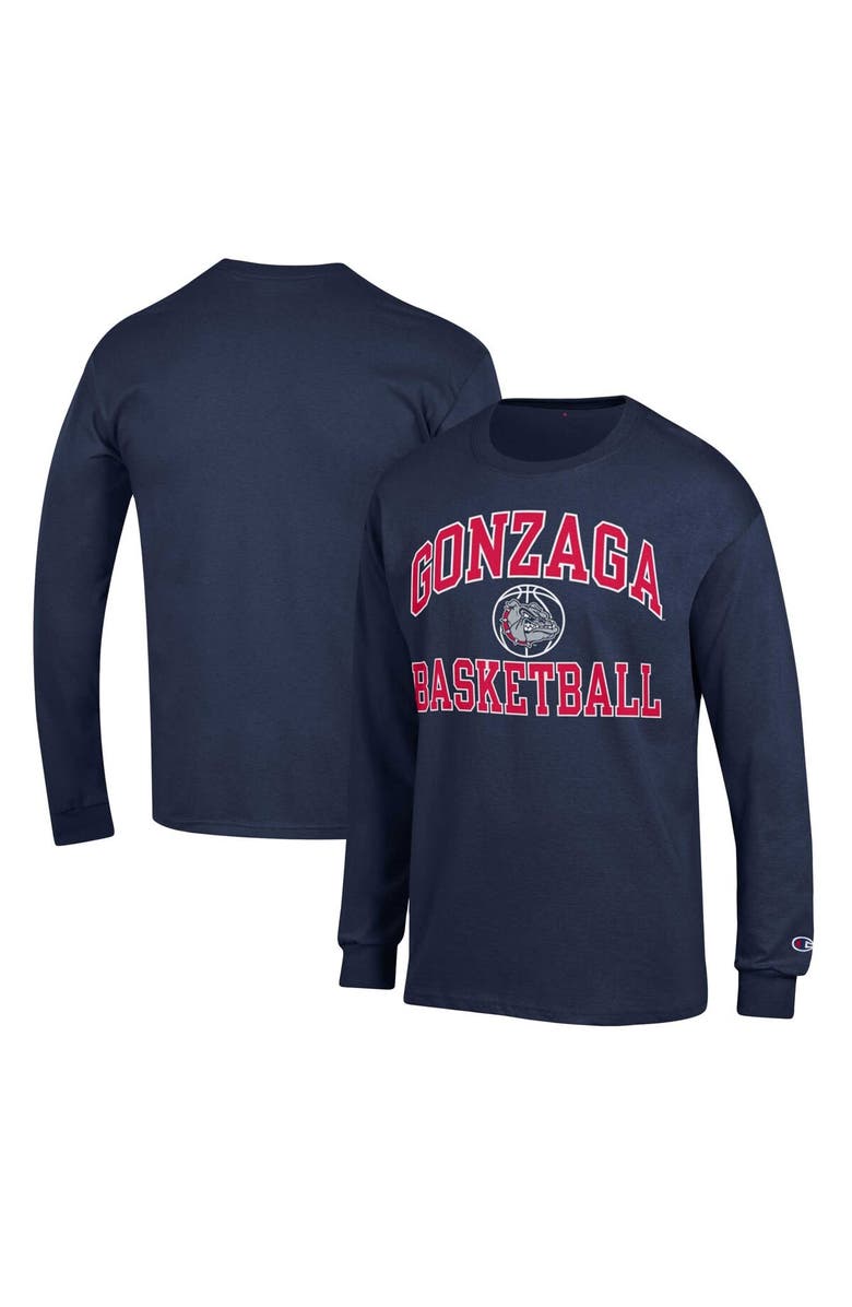Champion Men's Champion Navy Gonzaga Bulldogs Basketball Icon Long Sleeve T-Shirt, Main, color, 