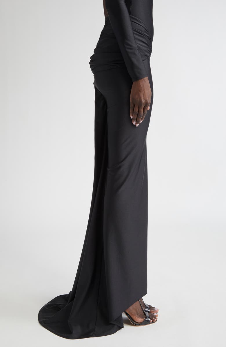 LaQuan Smith Low Rise Jersey Maxi Skirt with Train, Alternate, color, 
