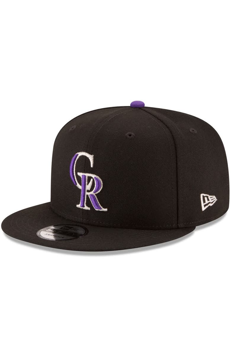 New Era Men's New Era Black Colorado Rockies Team Color 9FIFTY Snapback Hat, Main, color, Black