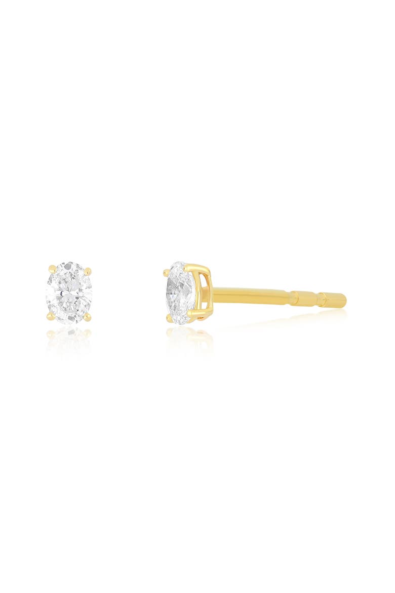 Oval Diamond Stud Earrings, Main, color, 14K YELLOW GOLD