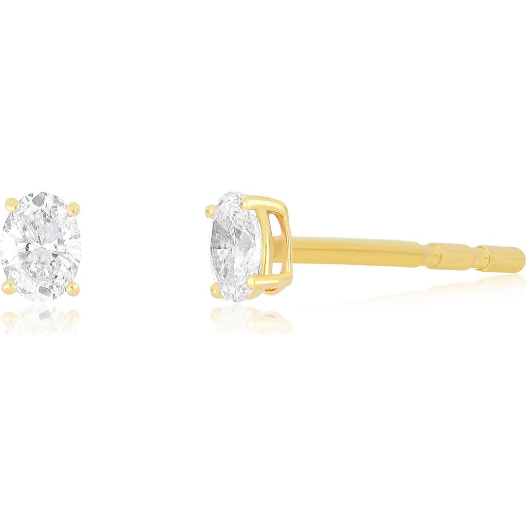 EF Collection Oval Diamond Stud Earrings in 14K Yellow Gold at Nordstrom