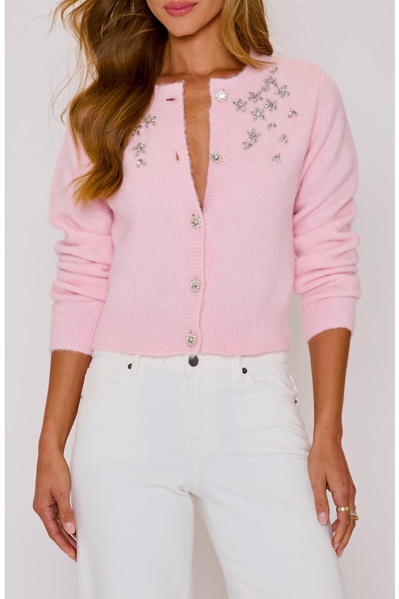 Sweet Nothings Rhinestone Detail Cardigan, Main, color, PINK