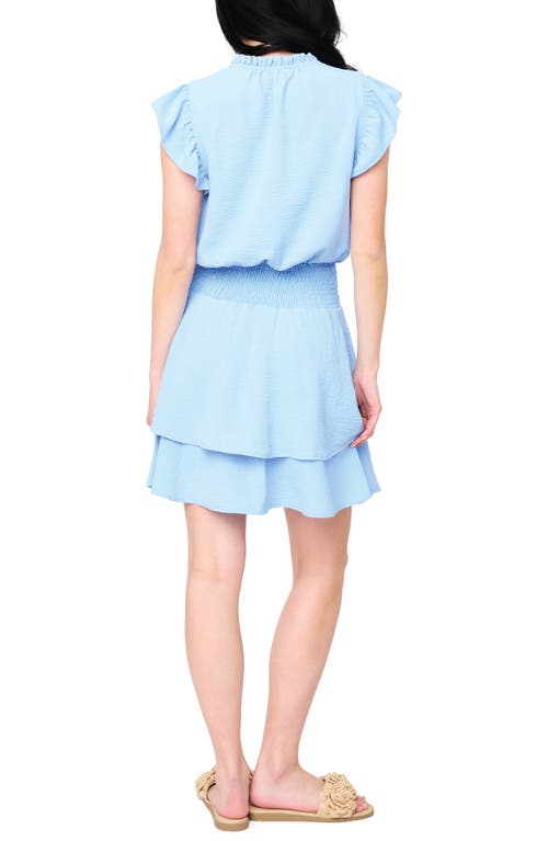 Gibsonlook Isla Floral Smocked Waist Flutter Sleeve Minidress
