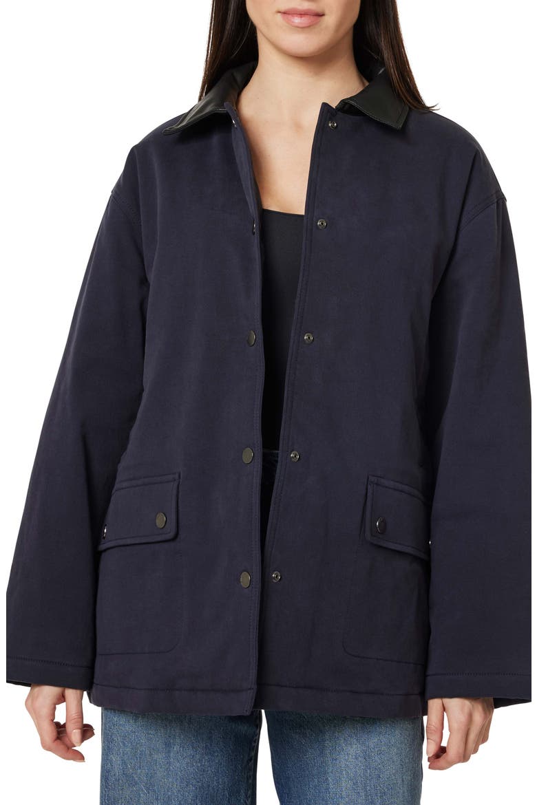 Stretch Twill Barn Jacket, Main, color, DARK NAVY