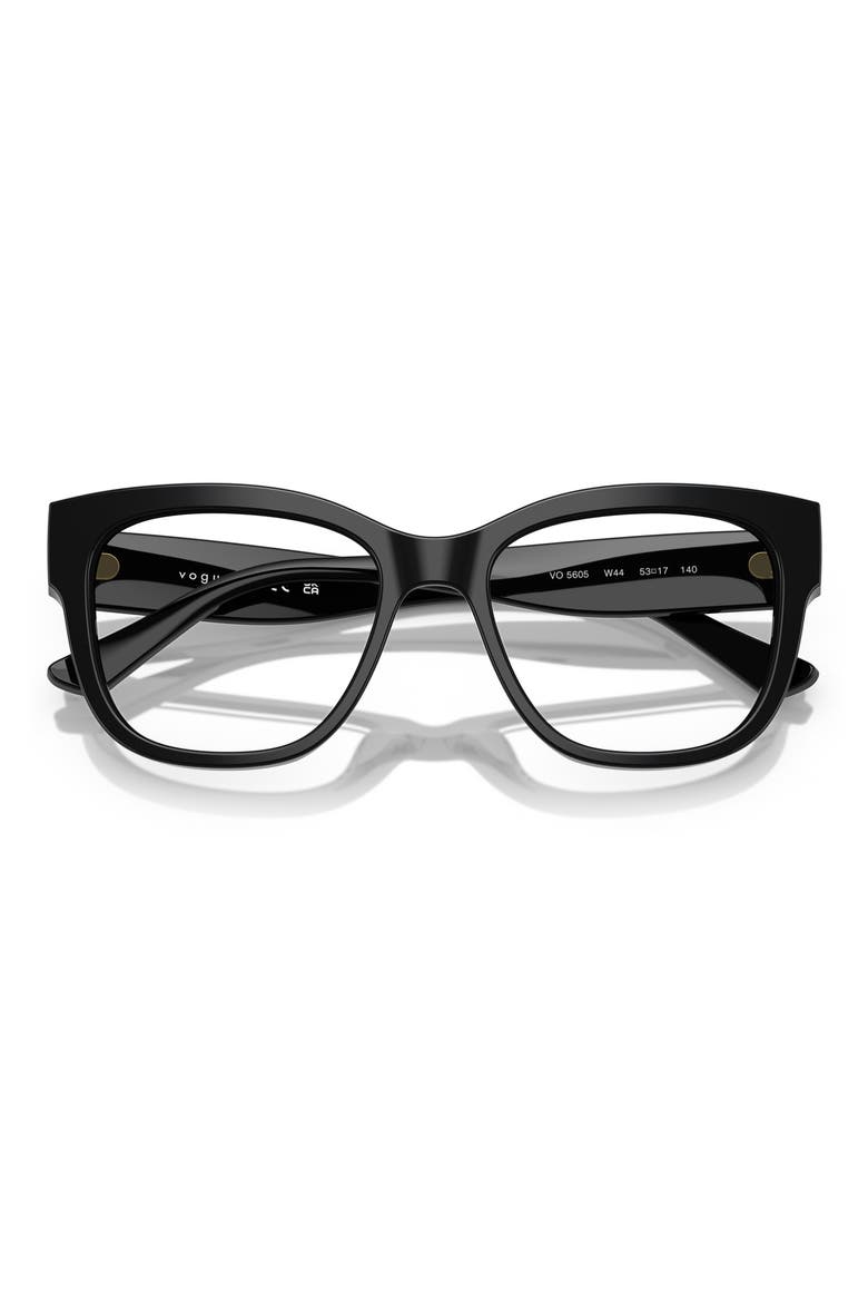 53mm Square Optical Glasses, Alternate, color, BLACK