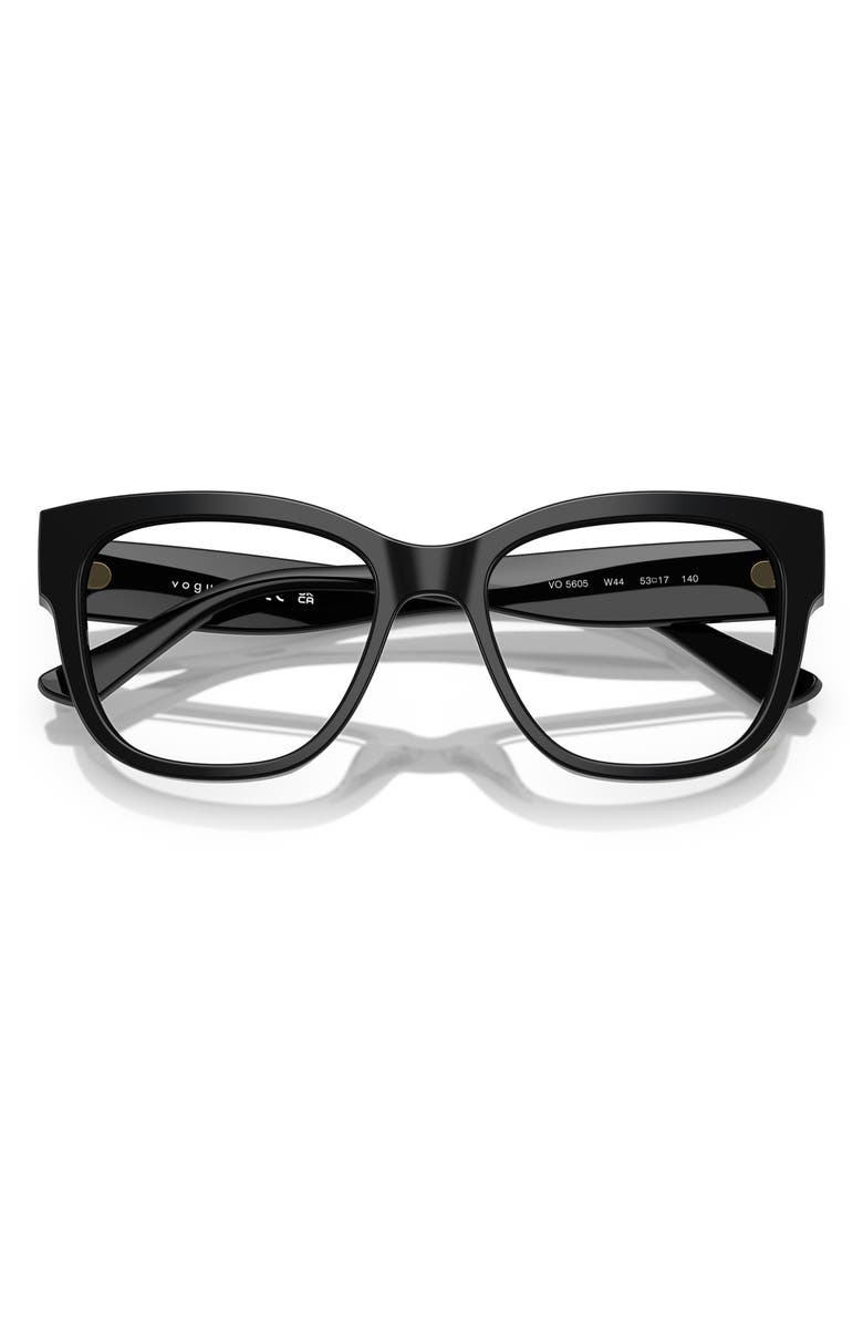 VOGUE 49mm Square Optical Glasses, Alternate, color, Black
