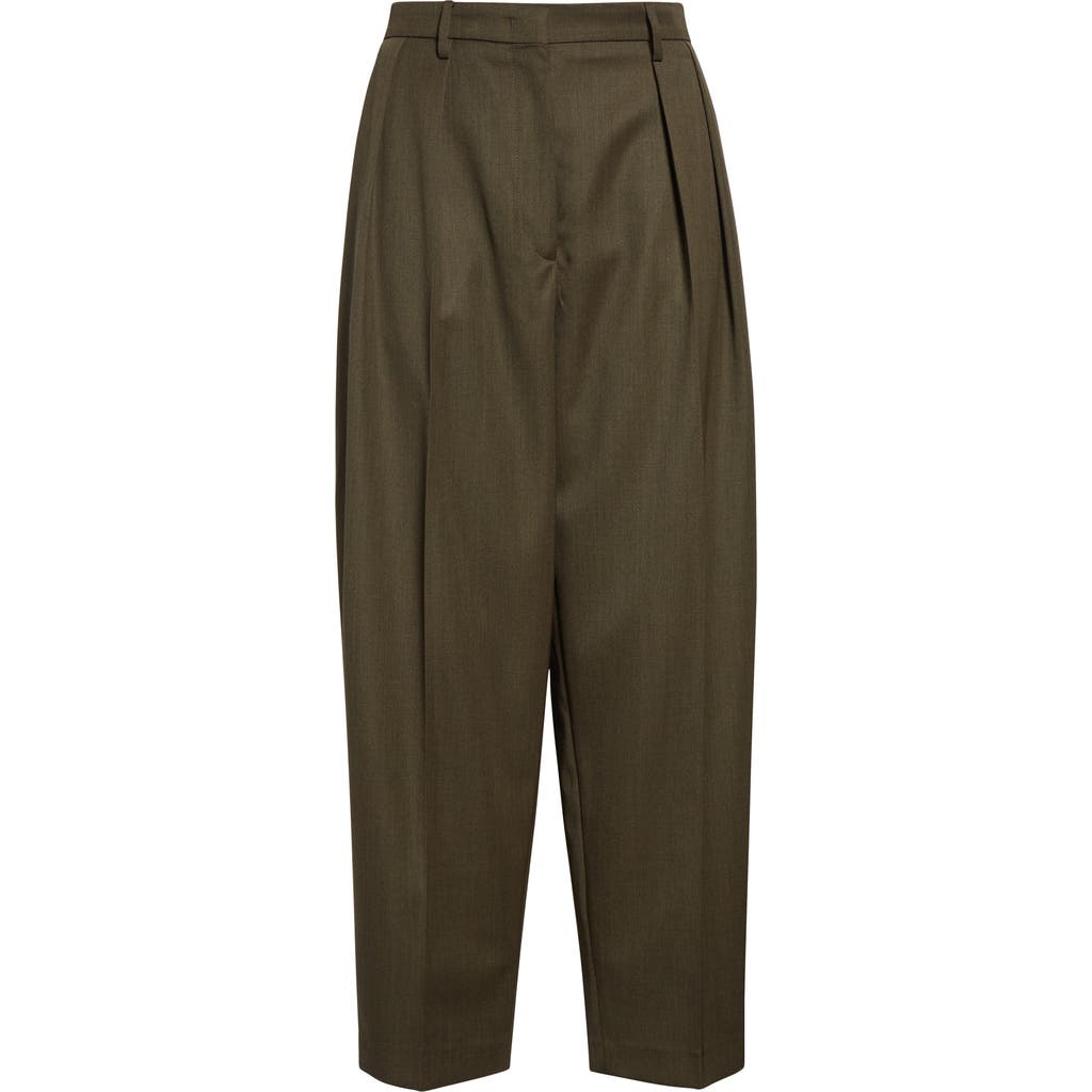 Altuzarra Emmett Pleated Virgin Wool Tapered Leg Pants In 000216 Dry Age Mel.