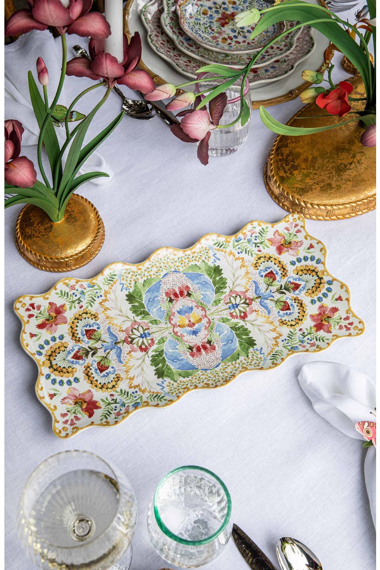 Sofia Rectangular Serving Platter, Alternate, color, MULTI PINK