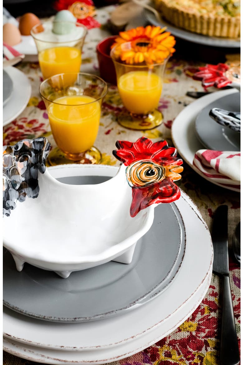 Fortunata Rooster Small Footed Bowl, Alternate, color, MULTI