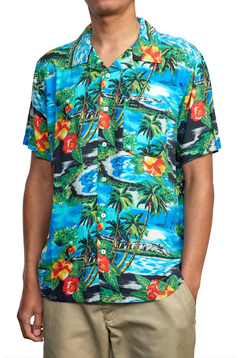 Kawela Tropical Short Sleeve Button-Up Shirt, Alternate, color, FLORAL