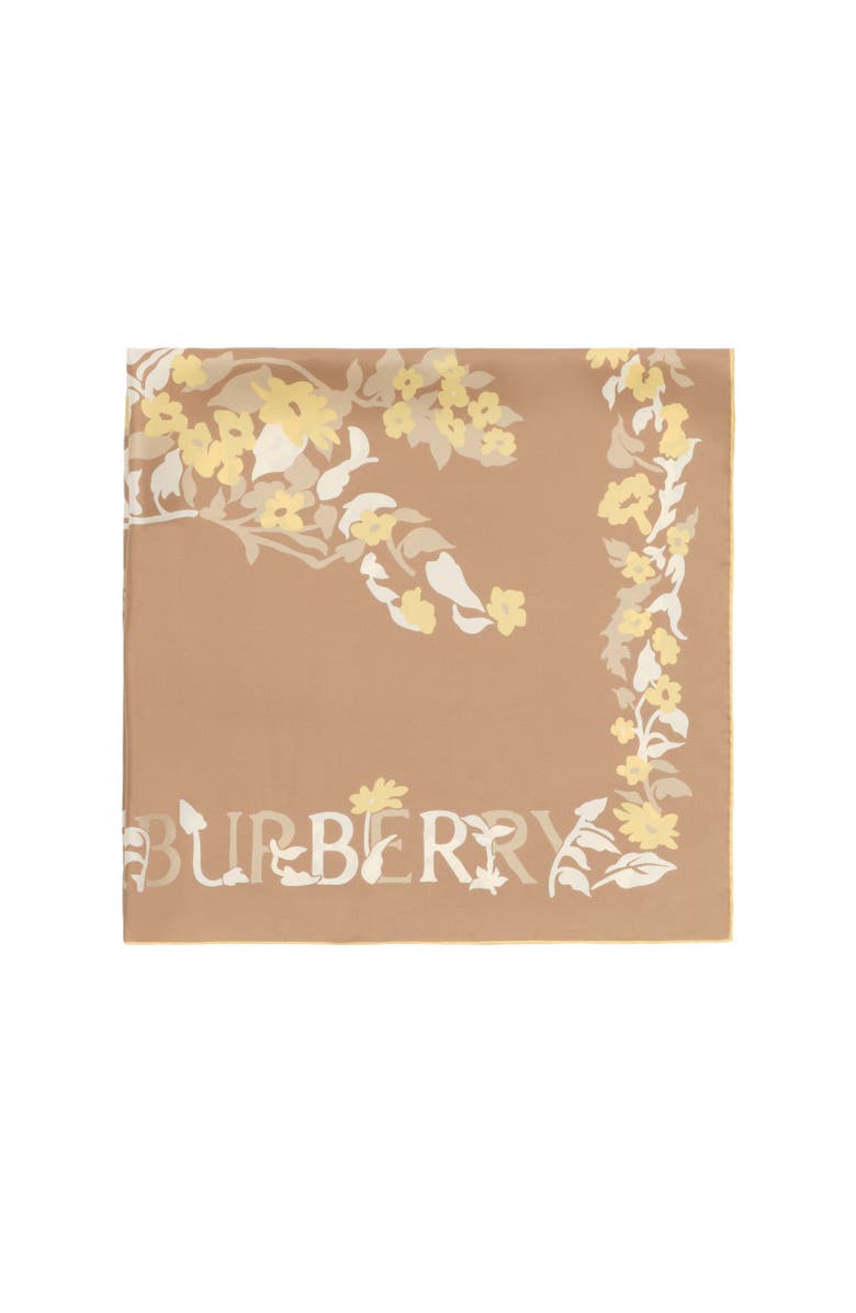Burberry Floral EKD Silk Scarf, Alternate, color, Sand Beige