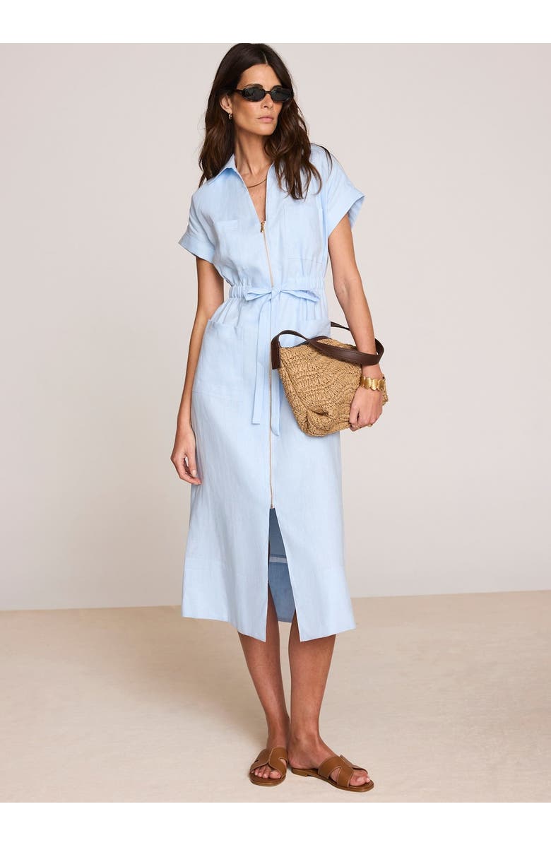 MINT VELVET Linen Midi Shirt Dress, Alternate, color, Blue