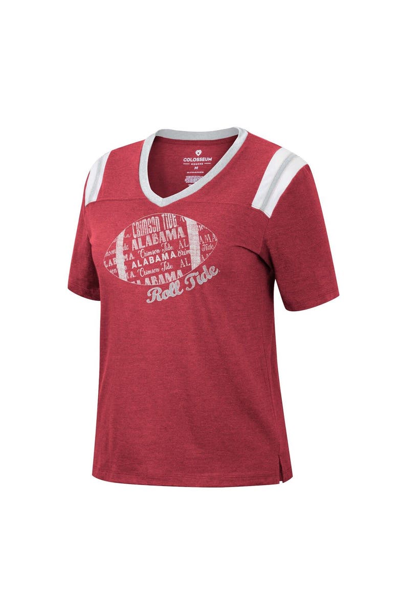 COLOSSEUM Women's Colosseum Heathered Crimson Alabama Crimson Tide 15 Min Early Football V-Neck T-Shirt, Alternate, color, 