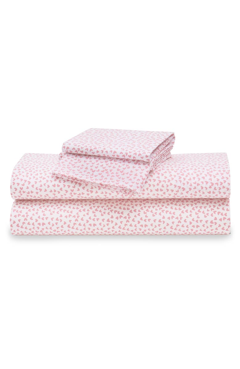 Petite Plume Signature Collection Sweethearts Sheet Set, Main, color, Pink