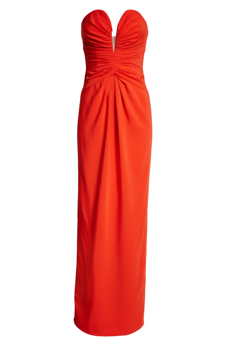 Oscar de la Renta Strapless Plunge Neck Gown, Alternate, color, 