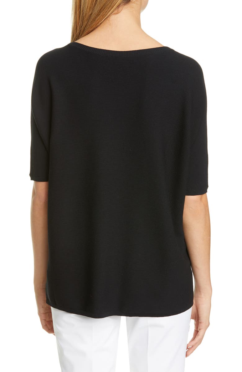 Lafayette 148 New York Dolman Sleeve Matte Crepe Sweater, Alternate, color, 