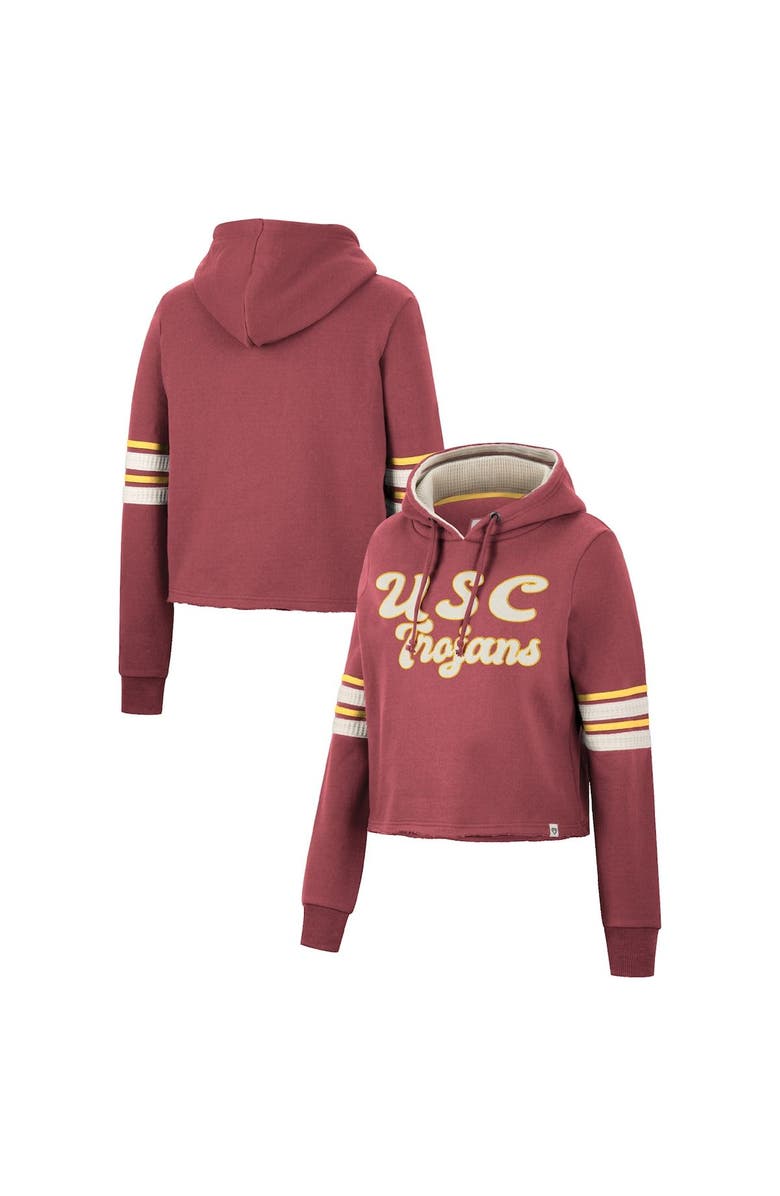 COLOSSEUM Women's Colosseum Cardinal USC Trojans Retro Cropped Pullover Hoodie, Main, color,