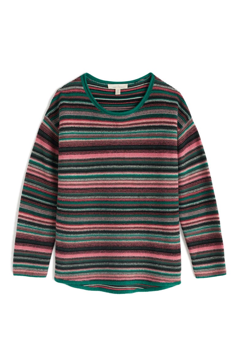 Fruity II Stripe Merino Wool Blend Sweater, Alternate, color, KNIT RIPPLE MARKS SQUASH MULTI