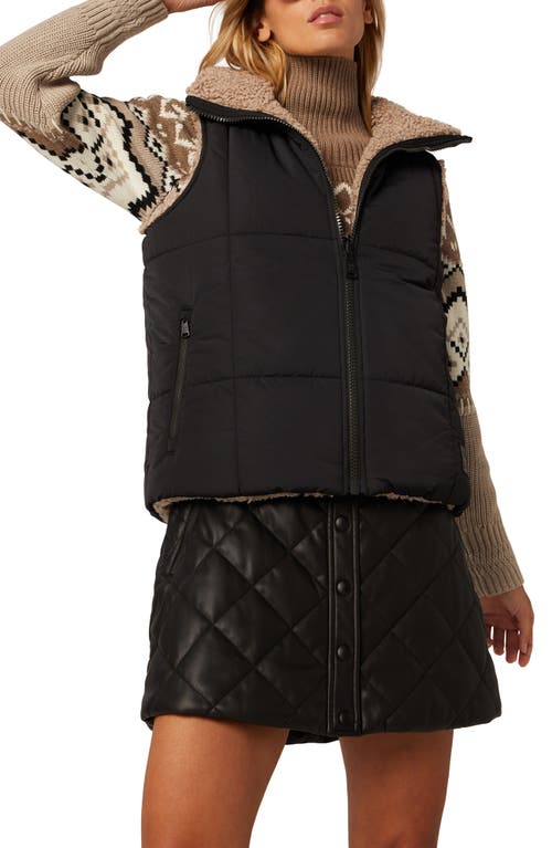 Alp N Rock Sonja Reversible Water Repellent Quilted & Faux Shearling Vest in Black 