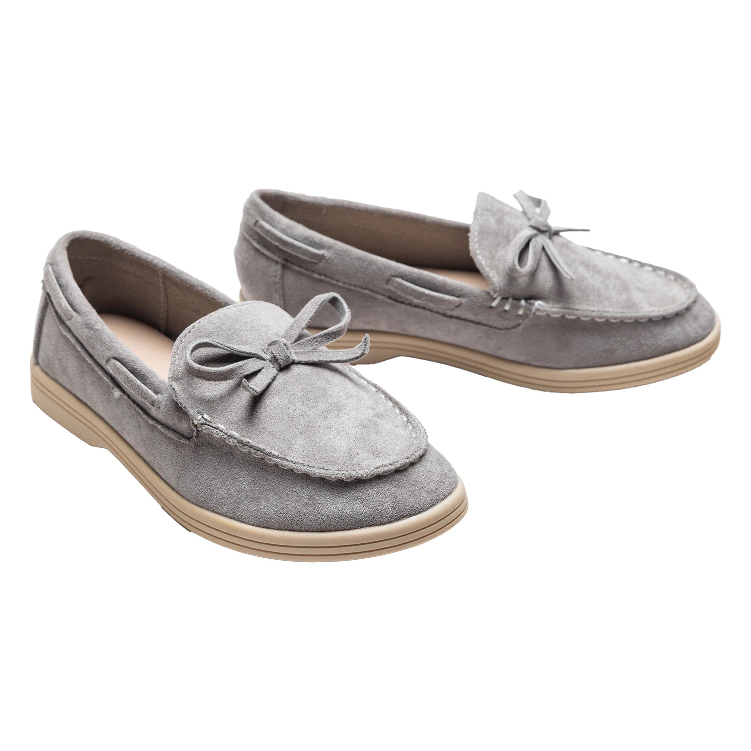 MOUSTACHE Suede Moccasin Loafers, Alternate, color, Gray