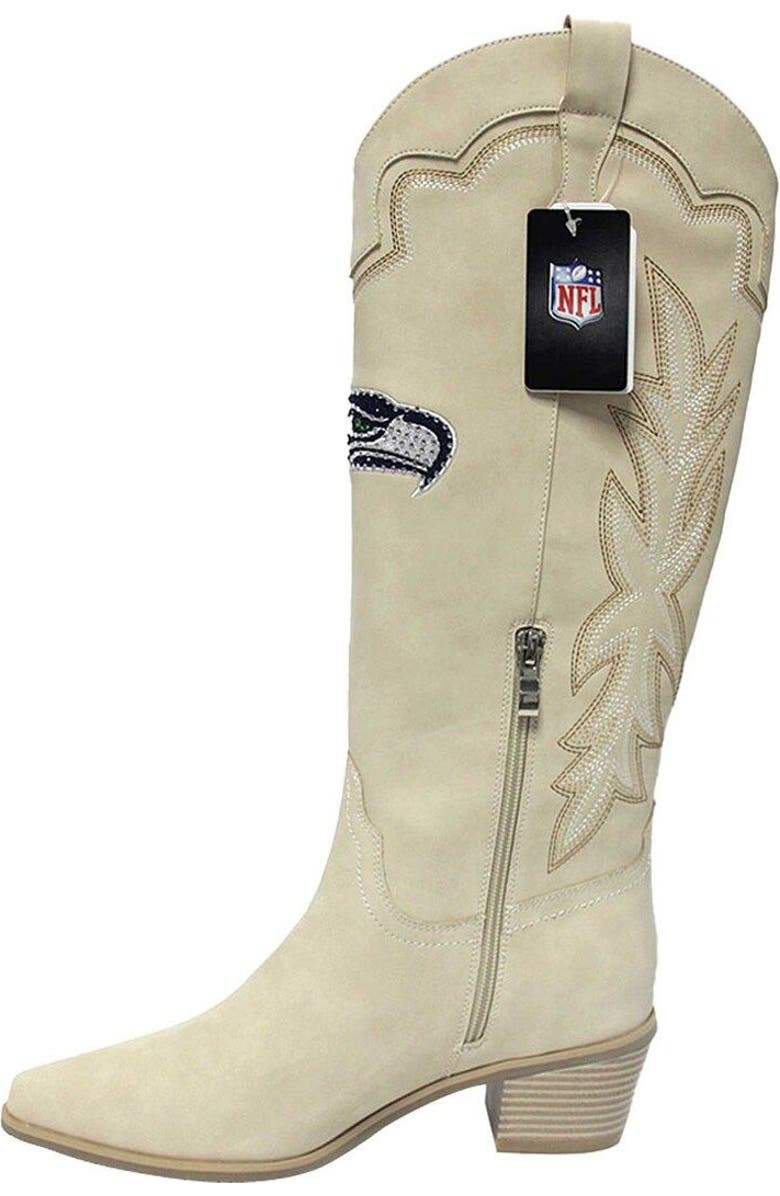 CUCE Women's Cuce Cream Seattle Seahawks Cowboy Boots, Alternate, color,