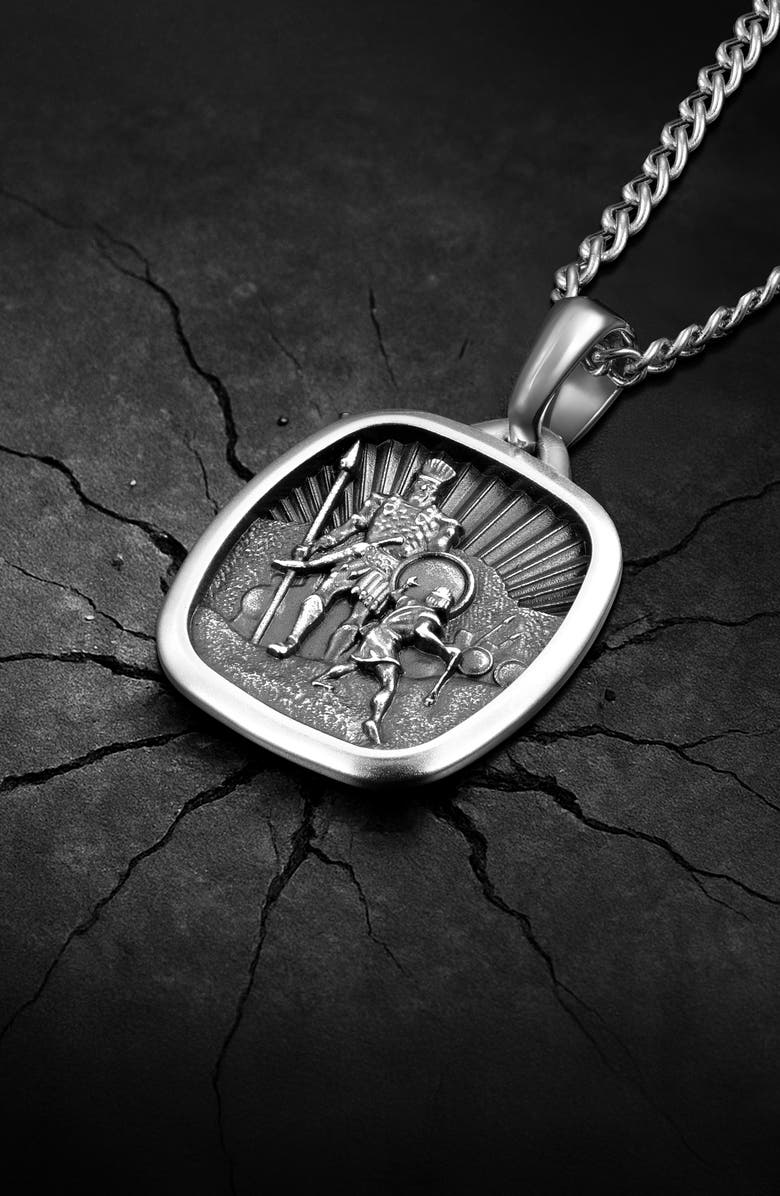 Vincero David & Goliath Sterling Silver Pendant Necklace, Alternate, color, Sliver