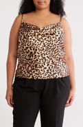 Renee C Leopard Print Satin Camisole