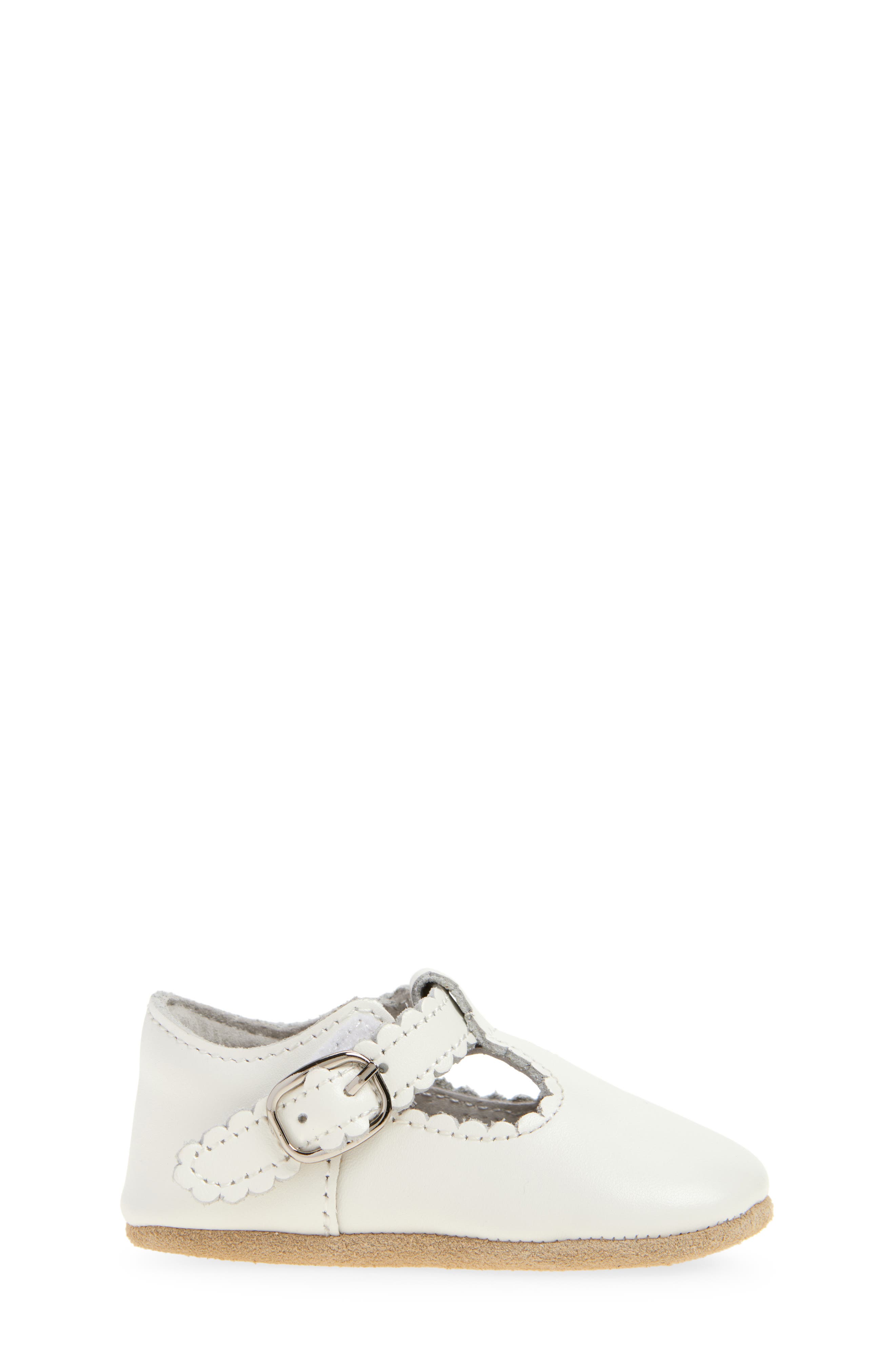 L'AMOUR Kids' Elodie Scallop T-Strap Flat, Alternate, color, White