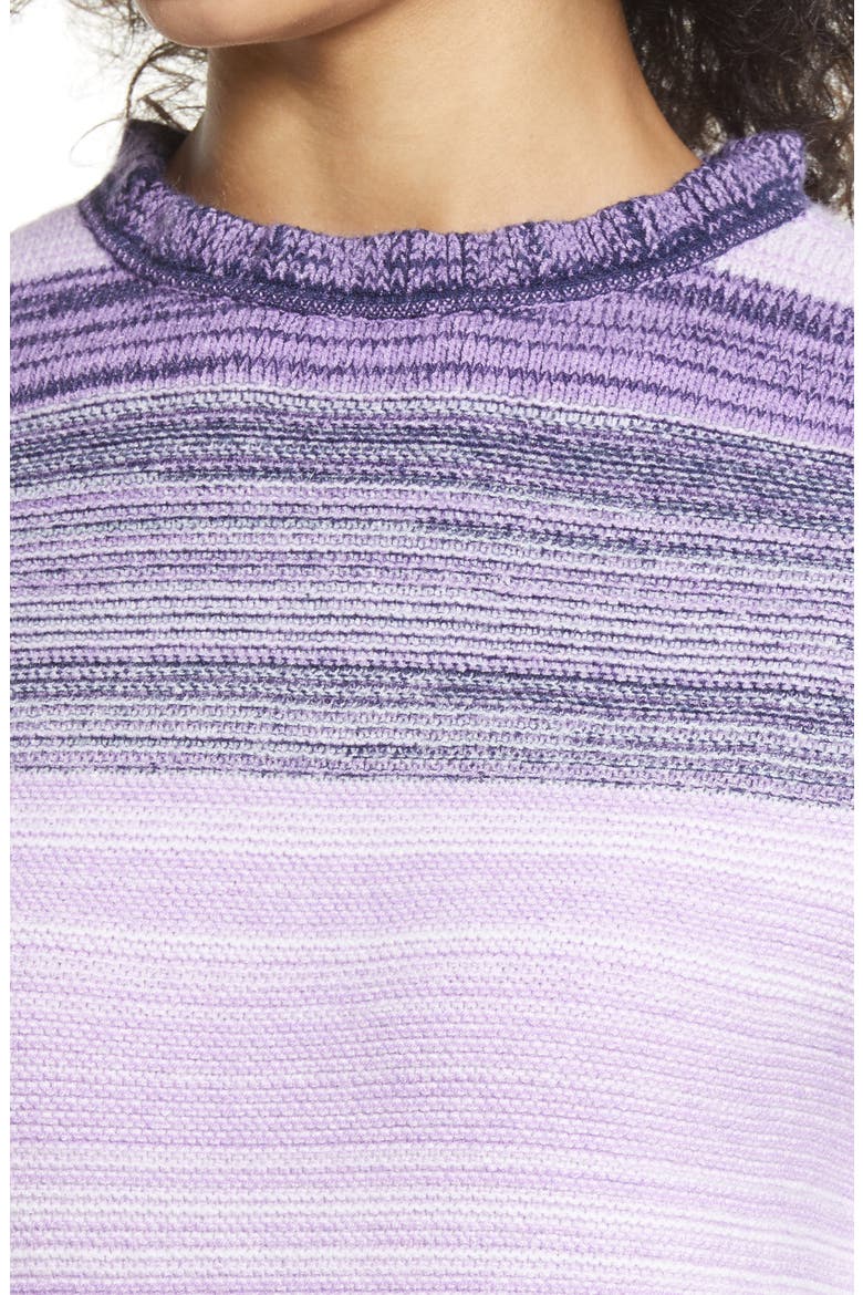 Stripe Rib Sweater, Alternate, color, PURPLE MULTI STRIPE