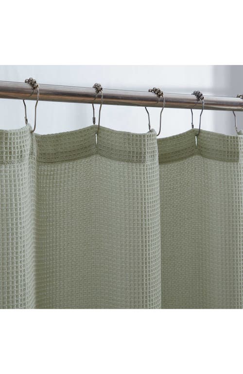 Kenneth Cole New York Waffle Textured Shower Curtain In Lt-pastel Green