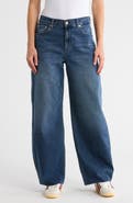 7 For All Mankind Bonnie Curvilinear Raw Hem Barrel Leg Jeans