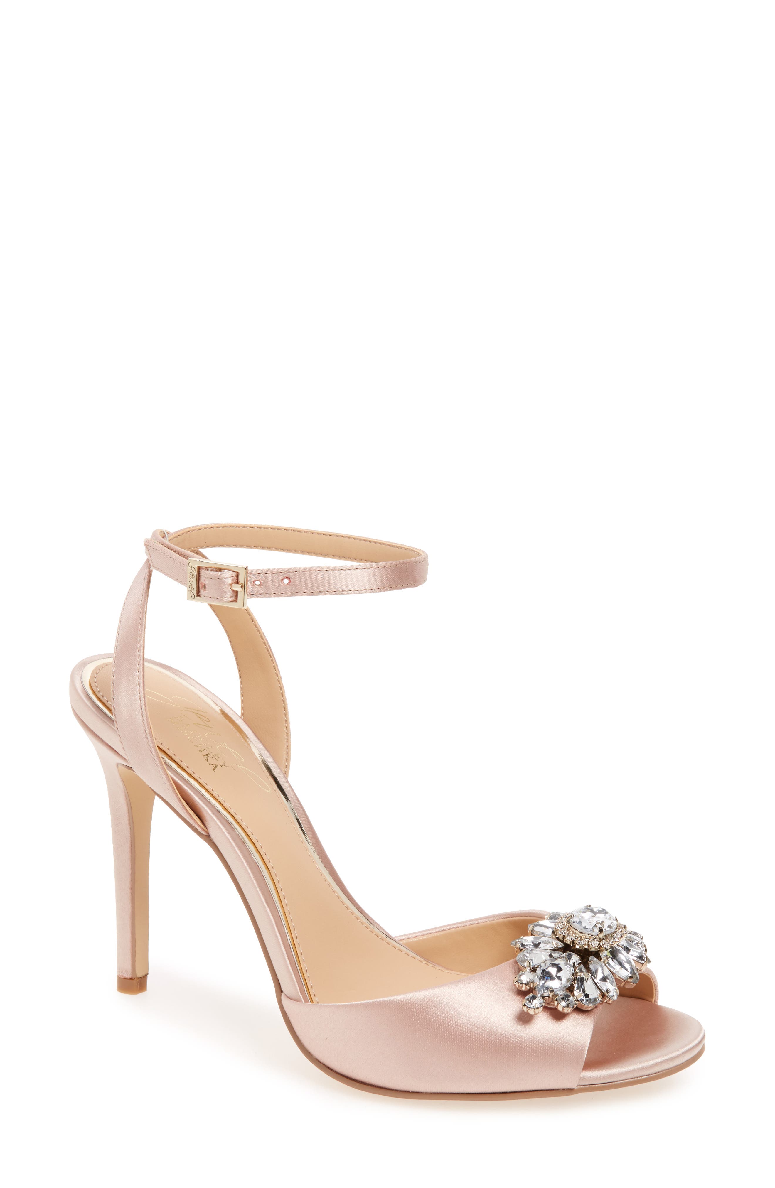 Jewel Badgley Mischka Hayden Embellished Ankle Strap Sandal, Main, color, 