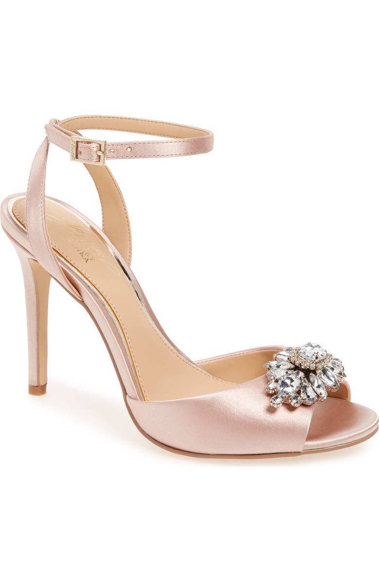 Jewel Badgley Mischka Hayden Embellished Ankle Strap Sandal, Main, color,