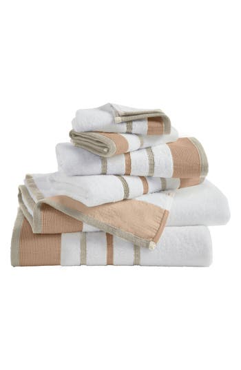 Woven & Weft Cotton Textured Stripe 6-piece Towel Set