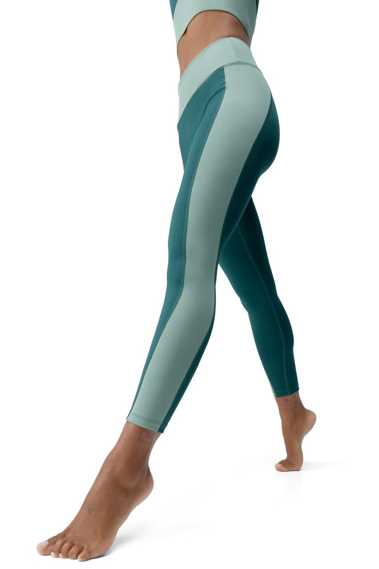 Maiko 7/8 Performance Medium Rise Sport Legging, Alternate, color, Iceberg Green/Deep Green