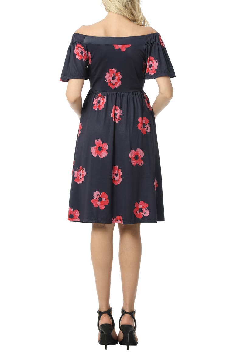 Pamela Off the Shoulder Maternity Dress, Alternate, color, NAVY