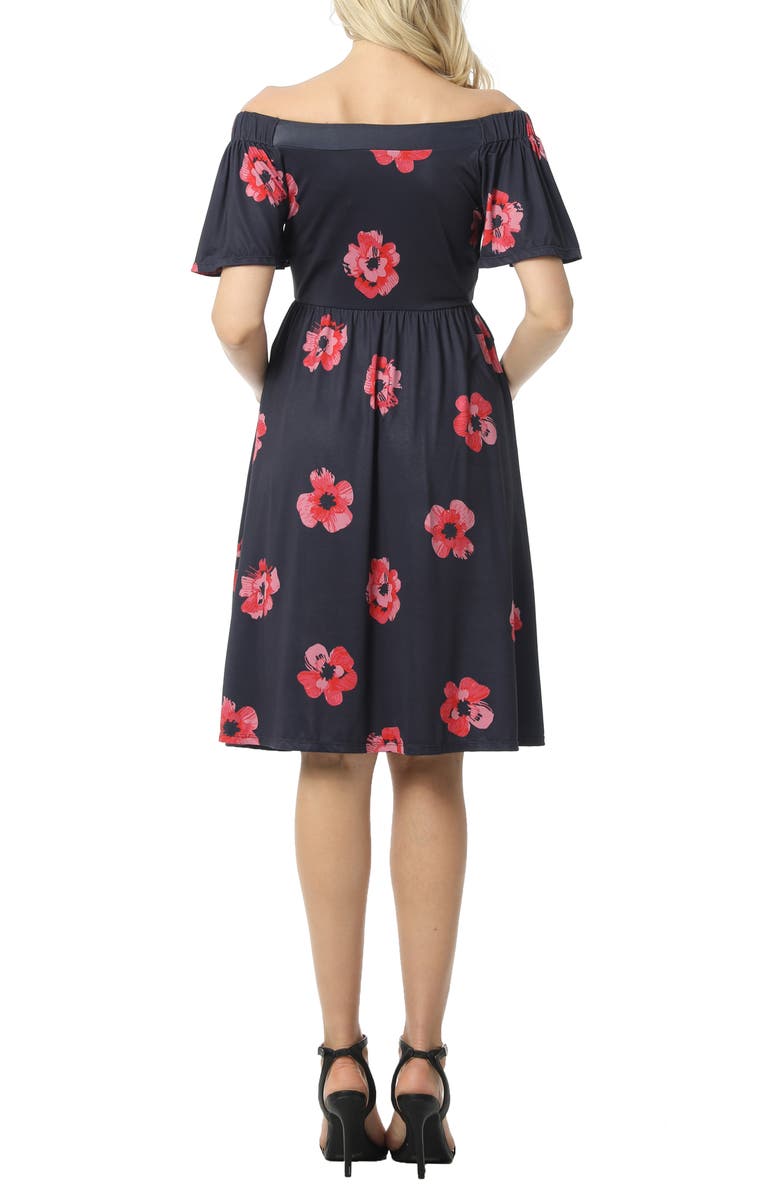 Kimi and Kai Pamela Off the Shoulder Maternity Dress, Alternate, color, 