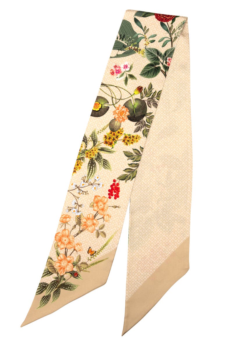 Elizabetta Ornella - Skinny Silk Scarf, Alternate, color, Beige