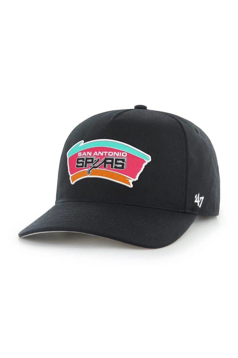 Men's '47 Black San Antonio Spurs Hardwood Classics Hitch Adjustable Hat, Main, color, Black