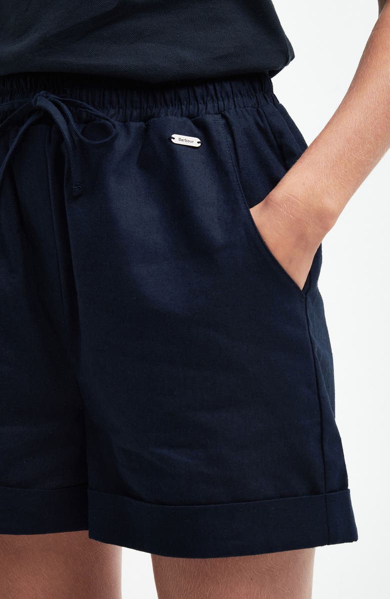 Barbour Elsden Tie Waist Shorts, Alternate, color, Navy