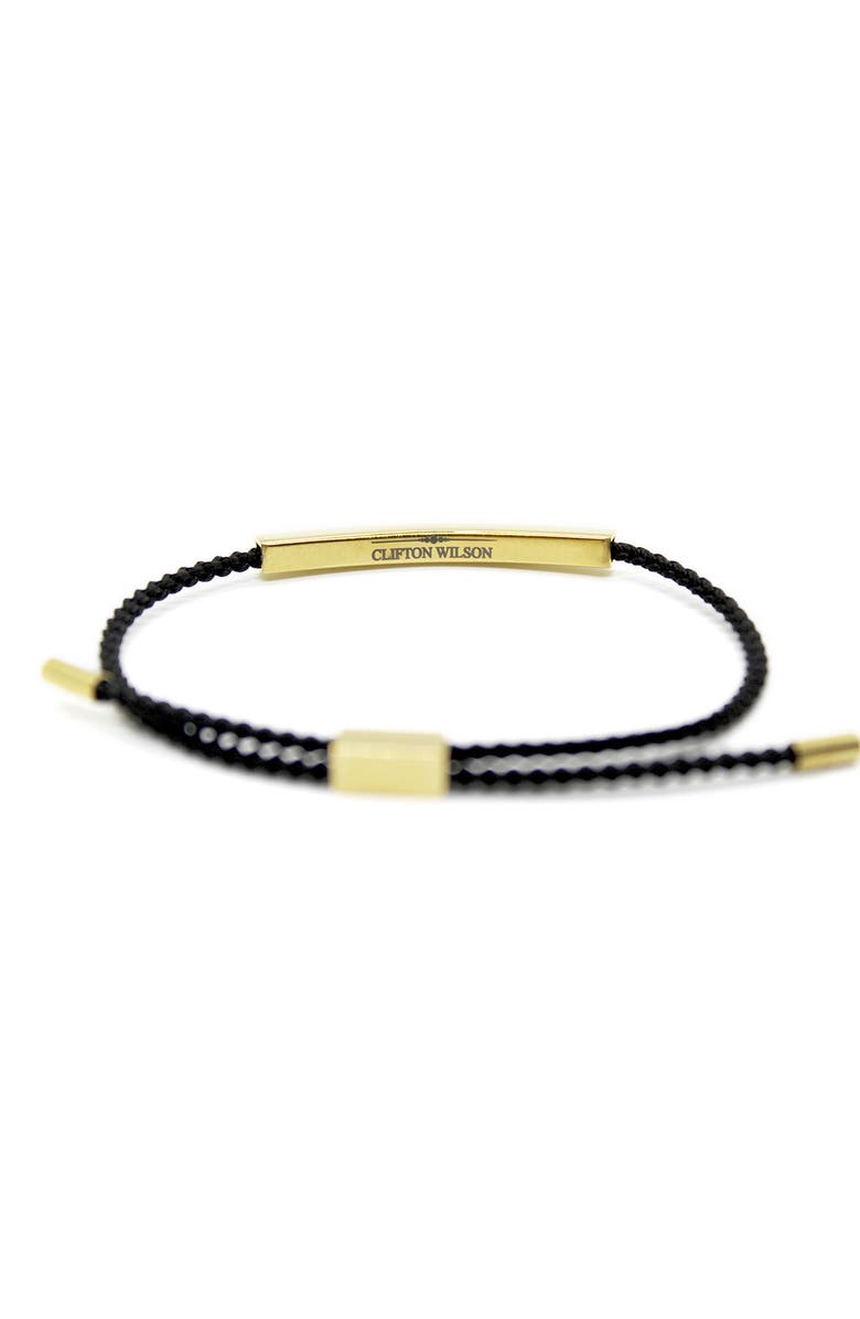 CLIFTON WILSON Braided Slider Bracelet, Alternate, color, Black