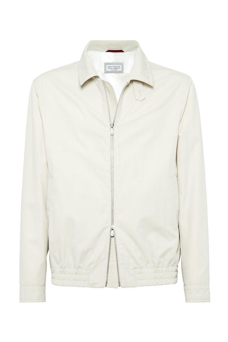 Techno cotton bomber jacket, Main, color, Chalk
