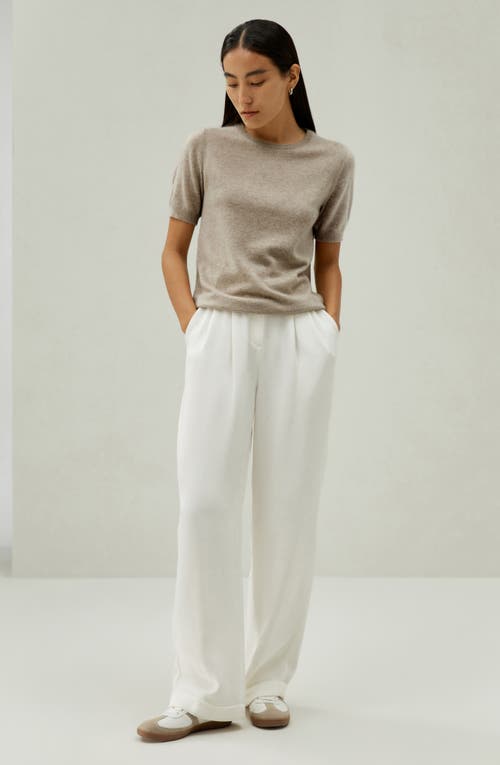 Shop Lilysilk Baby Cashmere Crew Neck Knit Top In Camel