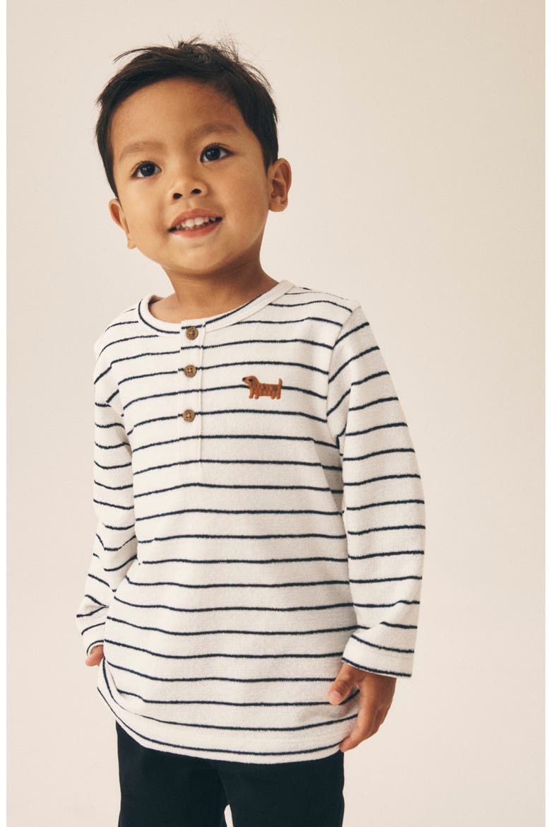 Kids' Stripe Long Sleeve Henley, Alternate, color, MULTI