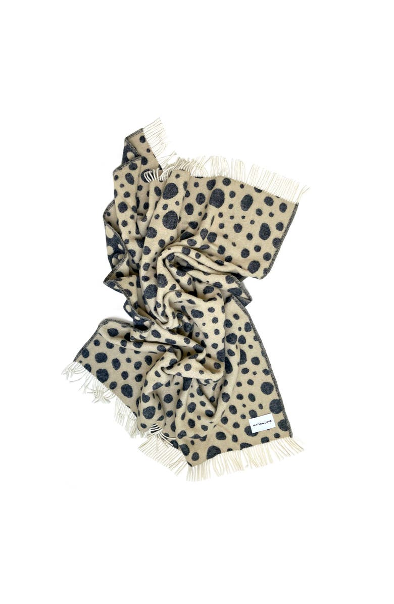 Maison Deux Cheetah Blanket, Alternate, color, Beige Overflow
