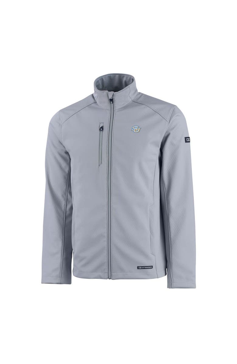 Cutter & Buck Men's Cutter & Buck  Gray Southern University Jaguars Evoke Eco Softshell Recycled Full-Zip Jacket, Alternate, color, 